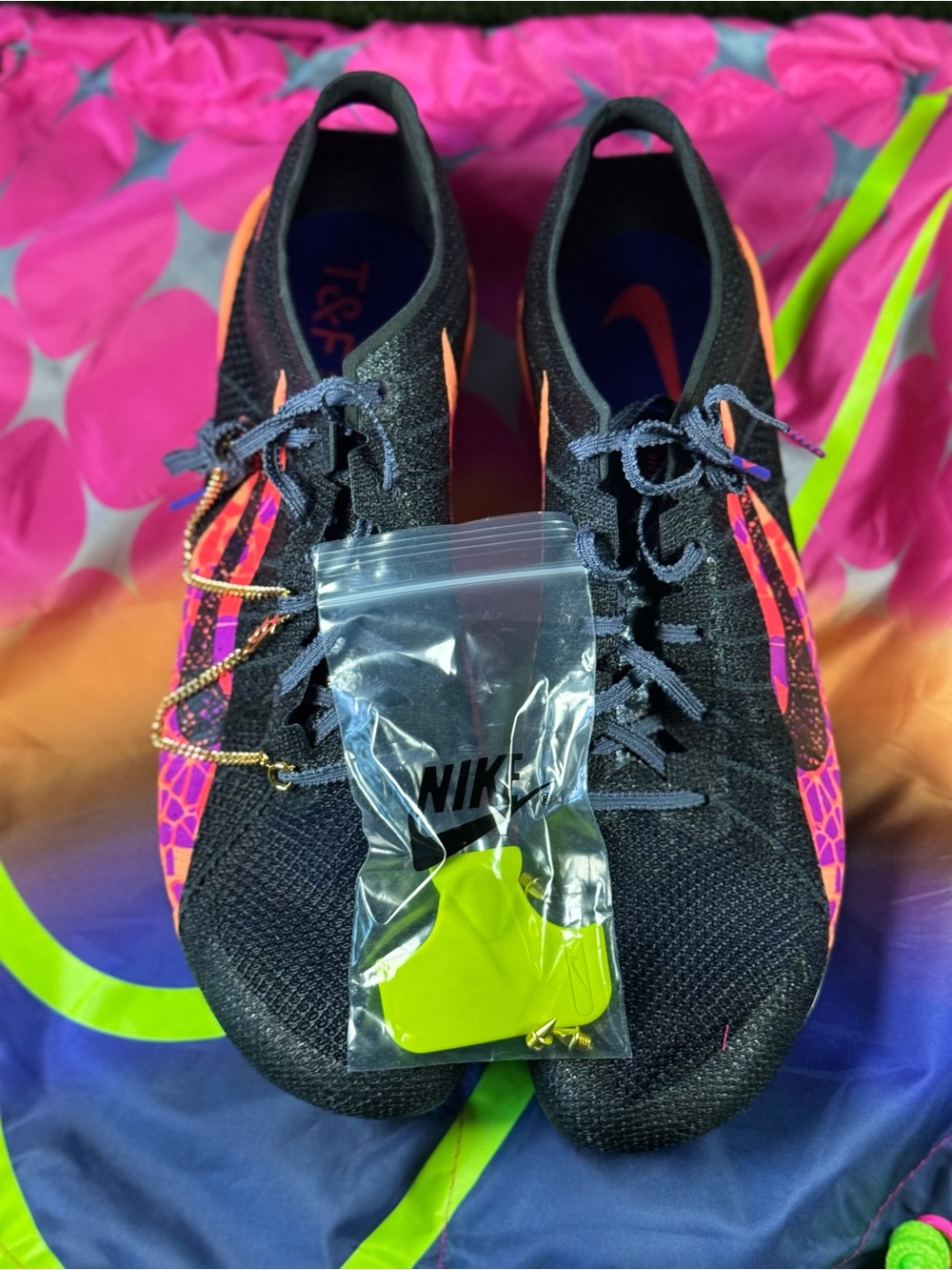 Nike Men Black with Pink & Orange Training Sneakers without original box New